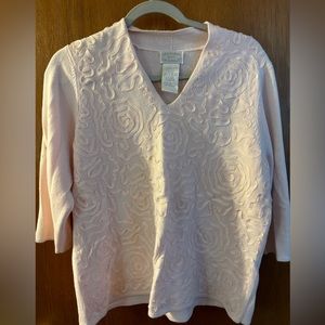 Light pink rose designed mid length sleeves